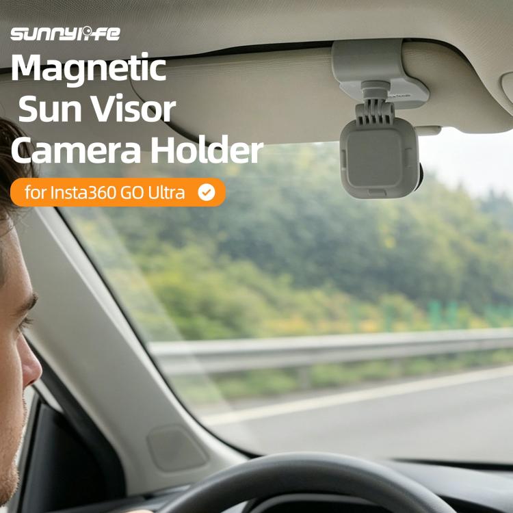 Soporte magnético para visera de coche Sunnylife para cámara de acción Insta360 GO Ultra, giratorio 360° e inclinable 180°.