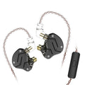 KZ ZSN Circle Iron Moving Iron Control por cable de cuatro núcleos Intrauditivo Mega Bass HiFi Auricular con micrófono