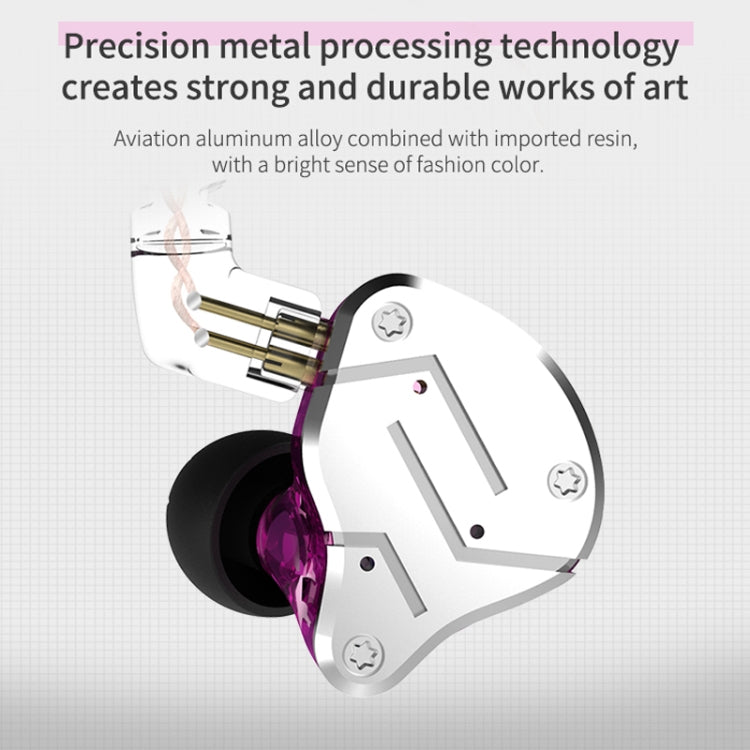 KZ ZSN Circle Iron Moving Iron Control por cable de cuatro núcleos Intrauditivo Mega Bass HiFi Auricular con micrófono