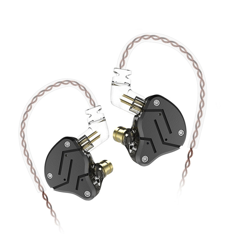 KZ ZSN-auriculares intrauditivos de alta fidelidad, con Control por cable, de cuatro núcleos, circulares, de hierro, con megagraves, sin micrófono