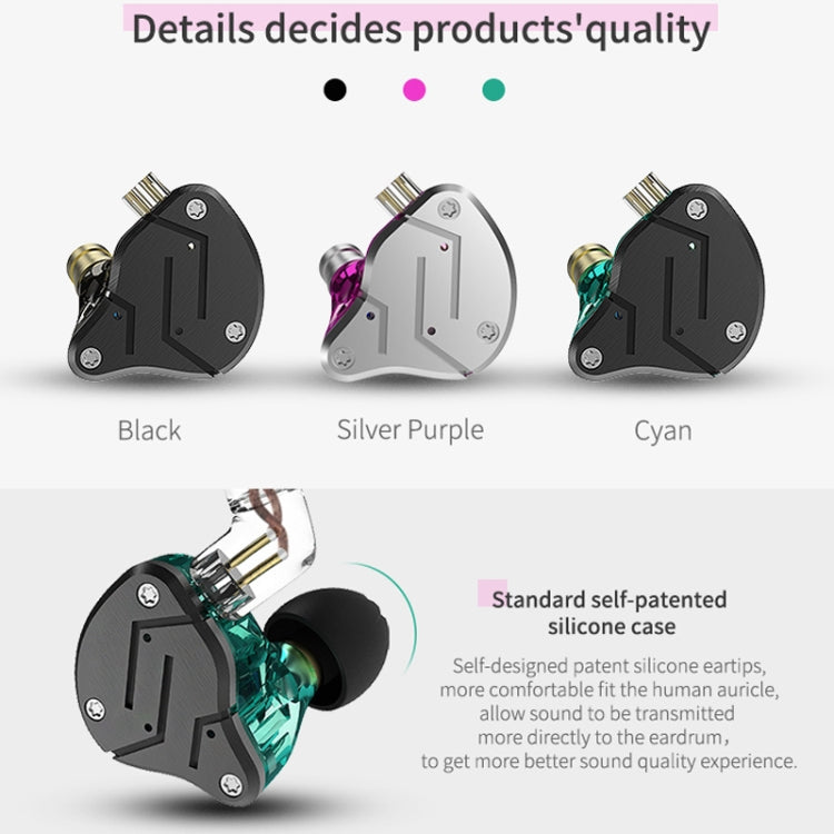 KZ ZSN-auriculares intrauditivos de alta fidelidad, con Control por cable, de cuatro núcleos, circulares, de hierro, con megagraves, sin micrófono