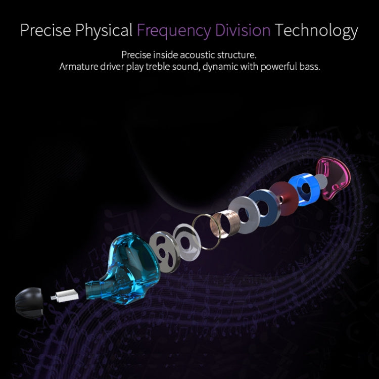 KZ ZST Circle Iron In-ear Mega Bass MP3 Auricular de doble unidad sin micrófono