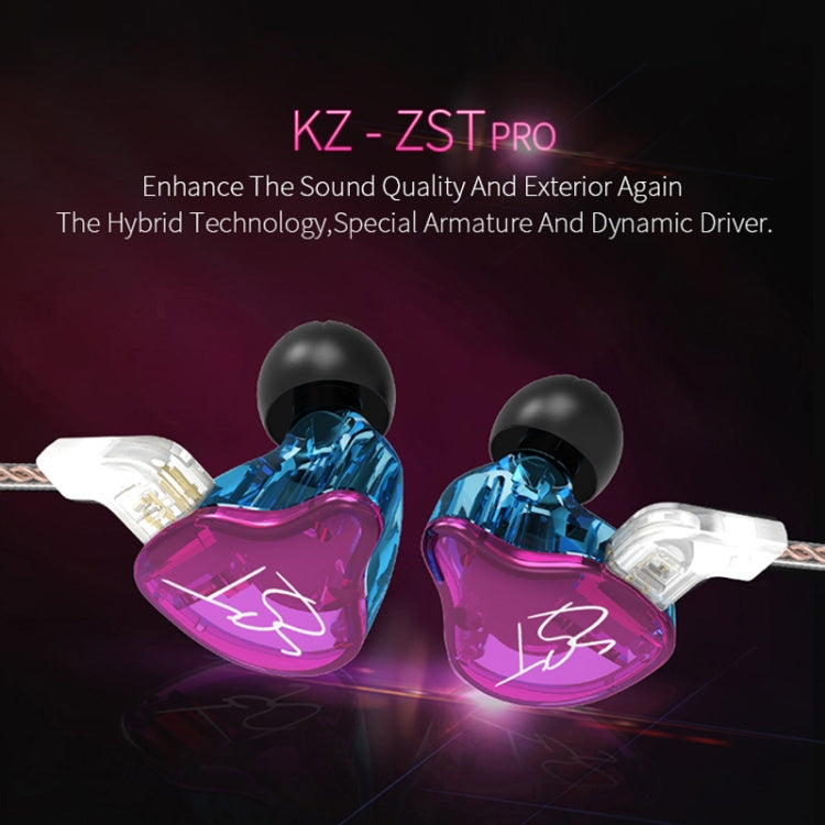 KZ ZST Circle Iron In-ear Mega Bass MP3 Auricular de doble unidad sin micrófono