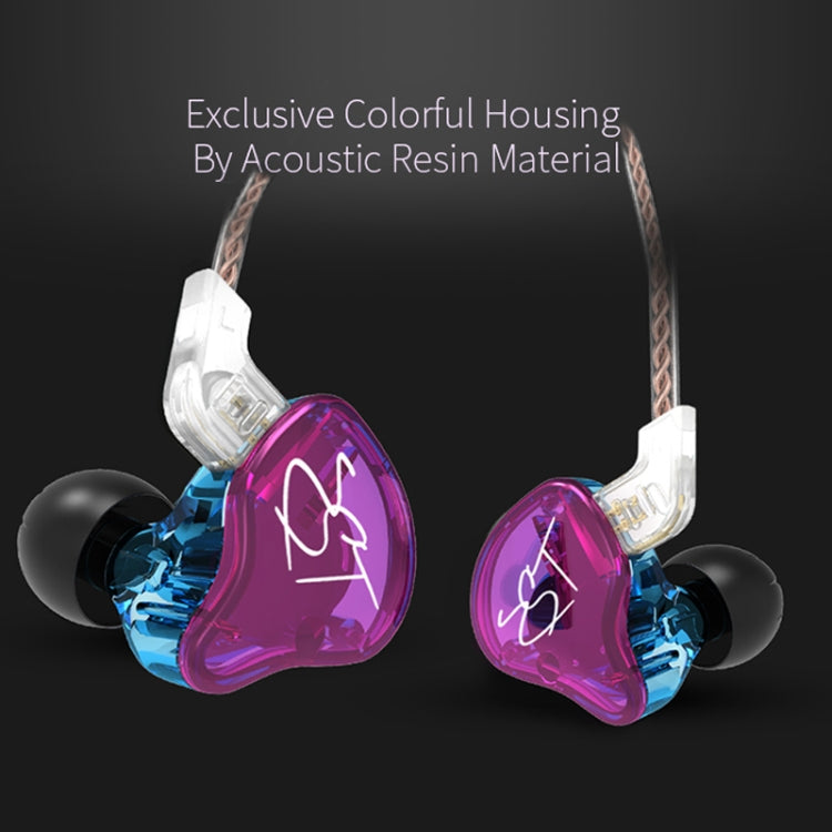 KZ ZST Circle Iron In-ear Mega Bass MP3 Auricular de doble unidad sin micrófono