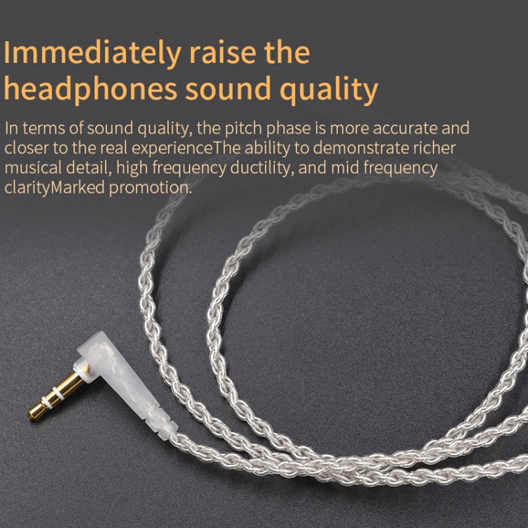 Cable de actualización plateado de cobre sin oxígeno KZ de 8 pines para la mayoría de los auriculares con interfaz MMCX
