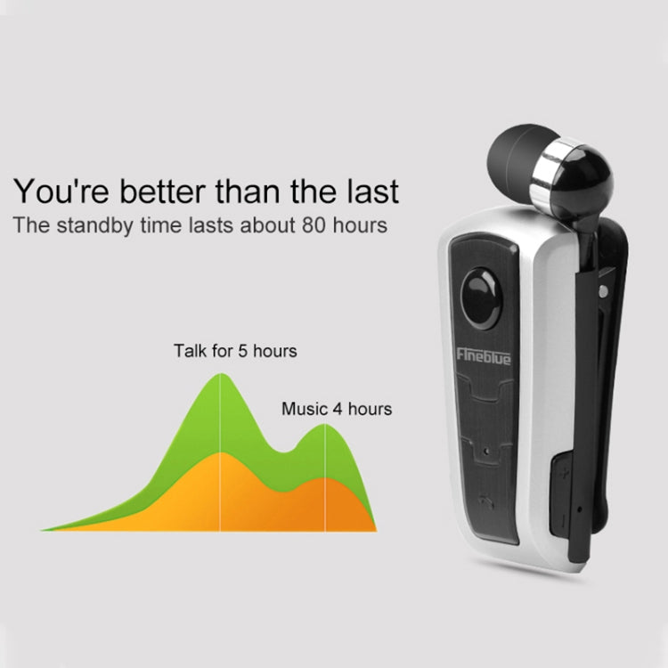 Auriculares Bluetooth antirrobo con recordatorio de vibración y Cable retráctil Fineblue F910 CSR4.1