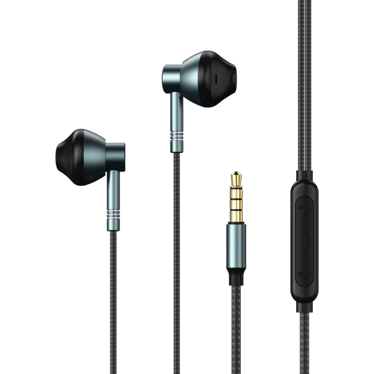 REMAX RM-201 Auricular intrauditivo estéreo de música metálica con control por cable + MIC, soporte manos libres