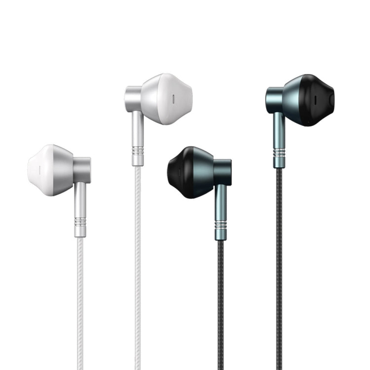 REMAX RM-201 Auricular intrauditivo estéreo de música metálica con control por cable + MIC, soporte manos libres