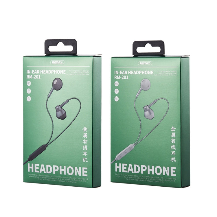 REMAX RM-201 Auricular intrauditivo estéreo de música metálica con control por cable + MIC, soporte manos libres