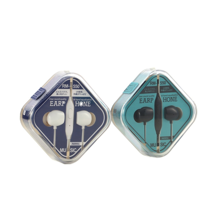 REMAX RM-550 Auricular intrauditivo estéreo con clavija dorada de 3,5 mm para música con control por cable + micrófono, compatible con manos libres