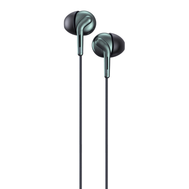 REMAX RM-595 Auricular intrauditivo estéreo de música de metal de doble acción con clavija dorada de 3,5 mm con control por cable + micrófono, soporte manos libres