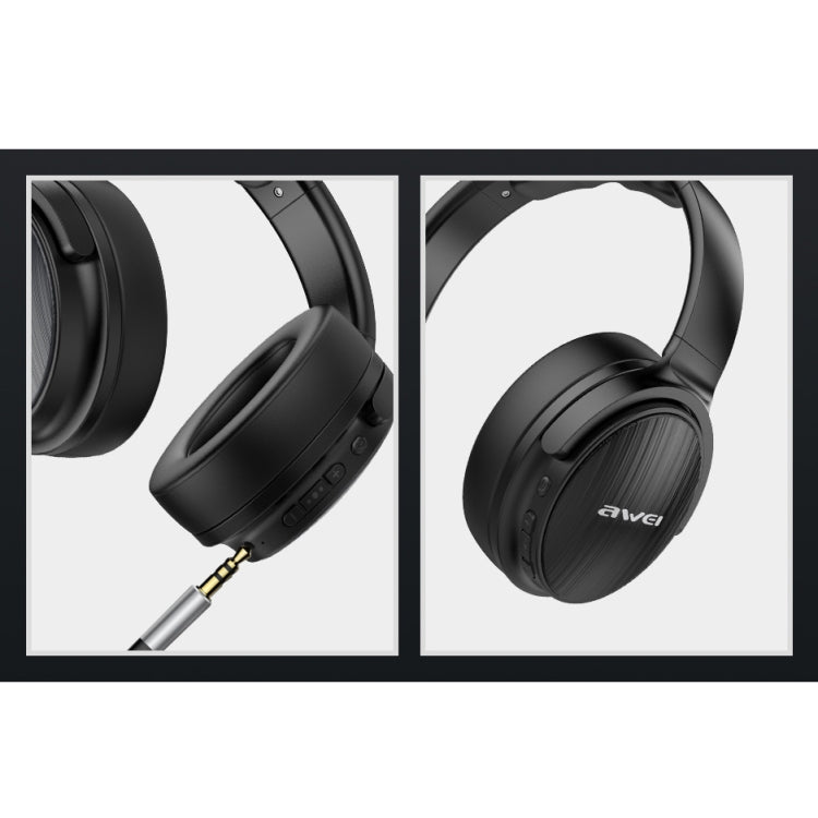 Wei A780BL Bluetooth 5.0 Auriculares Bluetooth inalámbricos con graves plegables y conector auxiliar de 3,5 mm, A780BL