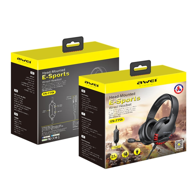 AWEI ES-770i Auriculares ajustables para deportes electrónicos con micrófono
