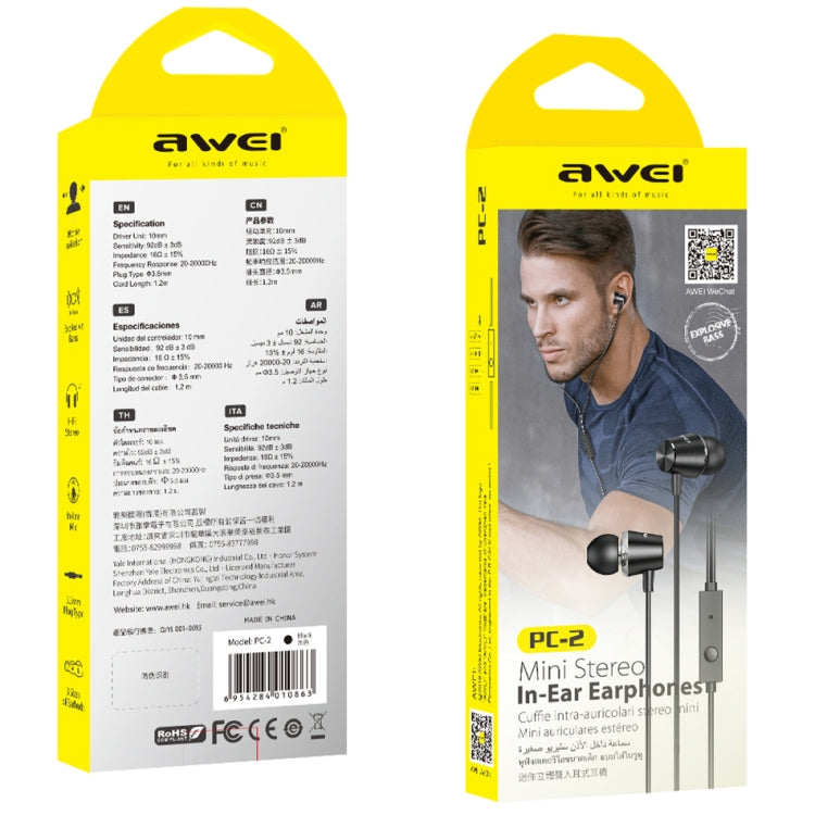 awei PC-2 Mini auriculares estéreo internos