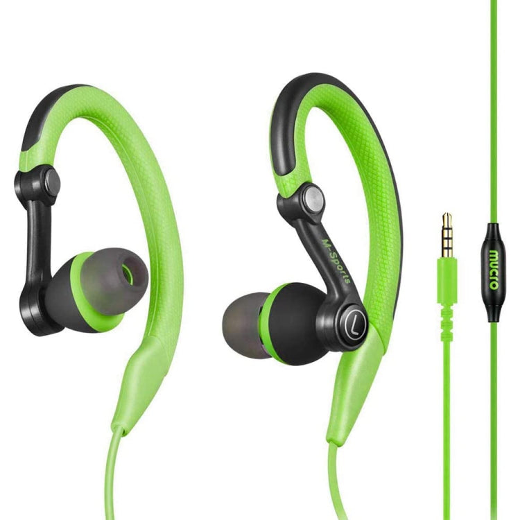 Mucro MB-232 - Auriculares intrauditivos deportivos con gancho para la oreja, auriculares estéreo con cable para correr y gimnasio