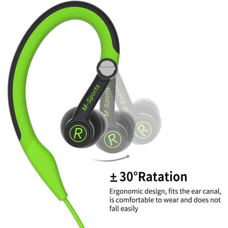 Mucro MB-232 - Auriculares intrauditivos deportivos con gancho para la oreja, auriculares estéreo con cable para correr y gimnasio