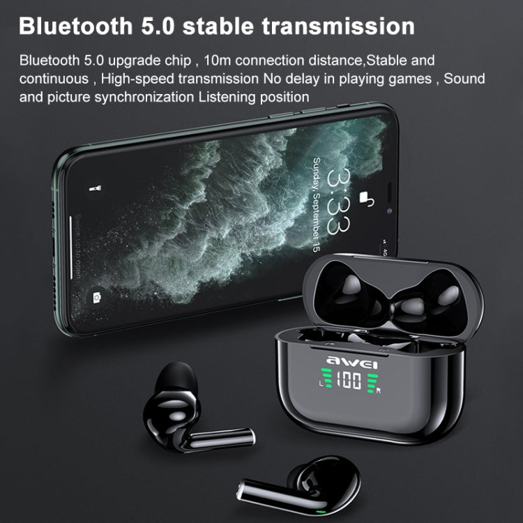 Wei T29P Bluetooth V5.0 pantalla Digital LED Ture inalámbrico deportes IPX4 impermeable TWS auriculares con estuche de carga
