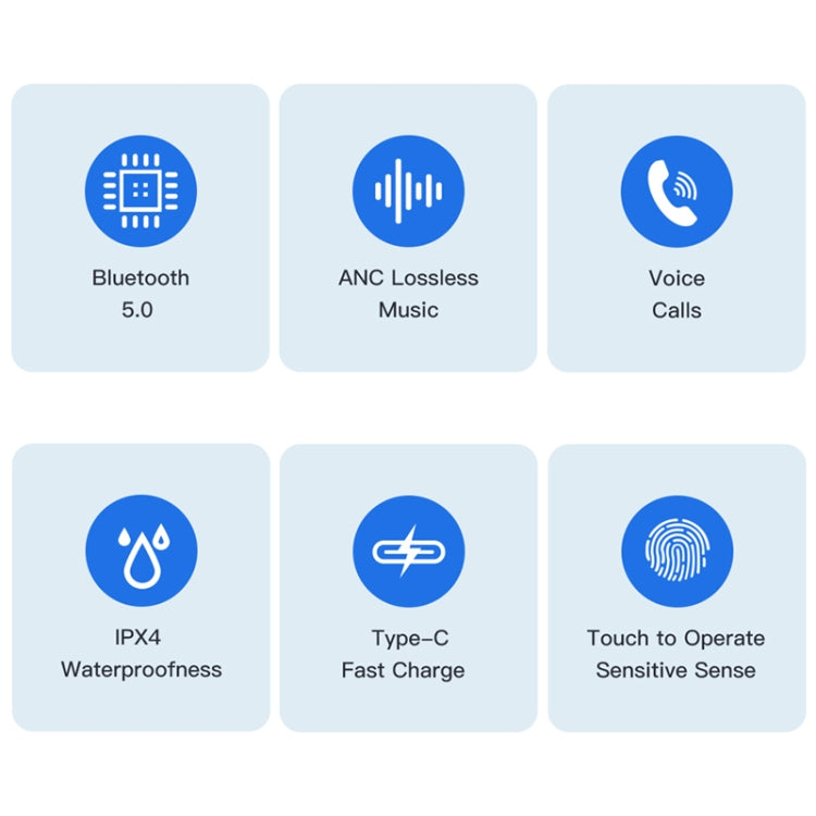 Wei TA1 Bluetooth V5.0 Ture inalámbrico deportes ANC cancelación de ruido IPX4 impermeable TWS auriculares con estuche de carga