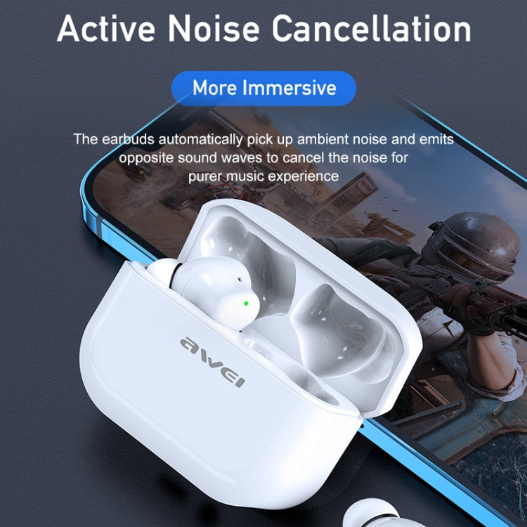 Wei TA1 Bluetooth V5.0 Ture inalámbrico deportes ANC cancelación de ruido IPX4 impermeable TWS auriculares con estuche de carga
