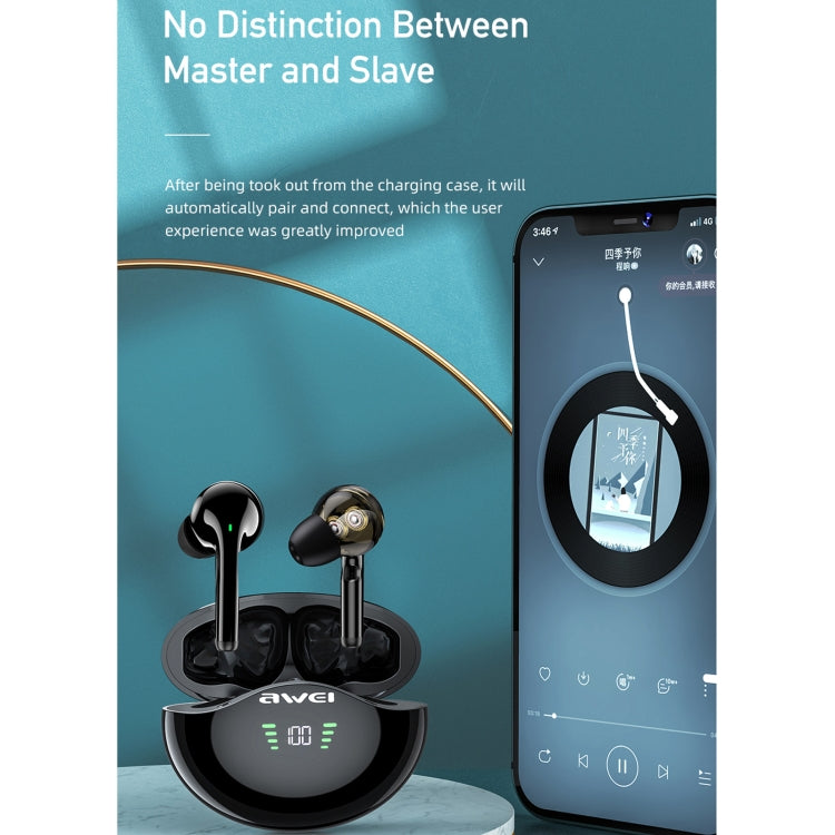 Awei T12P Bluetooth 5.1 Pantalla LED Auricular inalámbrico Bluetooth, T12P