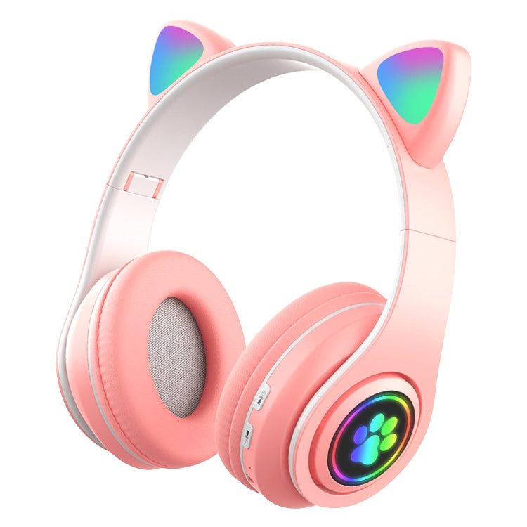 B39 Auriculares Bluetooth inalámbricos con luz degradada LED con diseño de oreja de gato