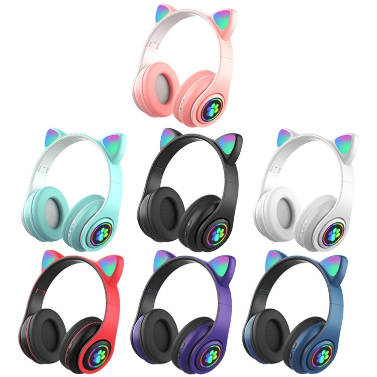 B39 Auriculares Bluetooth inalámbricos con luz degradada LED con diseño de oreja de gato
