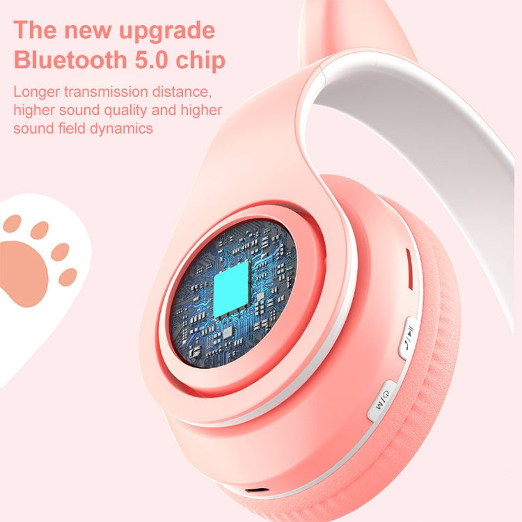 B39 Auriculares Bluetooth inalámbricos con luz degradada LED con diseño de oreja de gato