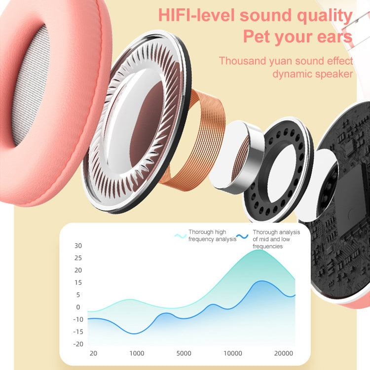 B39 Auriculares Bluetooth inalámbricos con luz degradada LED con diseño de oreja de gato