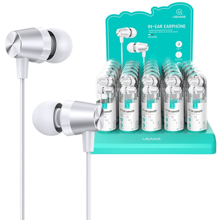 30 PCS USAMS EP-42 Auricular interno con cable de metal chapado de 3,5 mm, longitud: 1,2 m, embalaje de tubo de ensayo, Test Tube Packaging