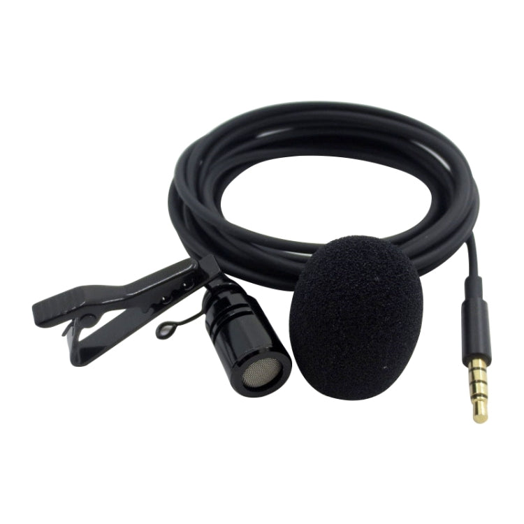 ZS0154 Micrófono Lavalier para teléfono móvil con clip y lazo para grabación, longitud del cable: 2,5 m, 2.5m