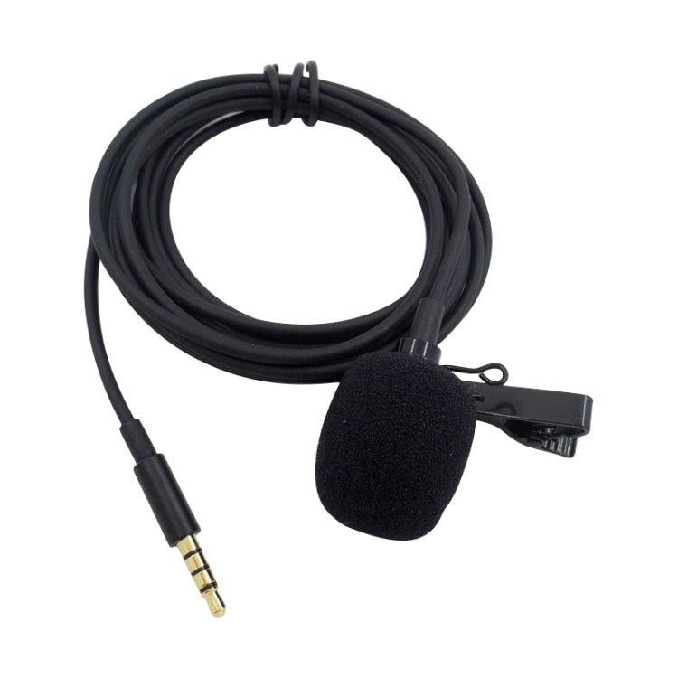 ZS0154 Micrófono Lavalier para teléfono móvil con clip y lazo para grabación, longitud del cable: 2,5 m, 2.5m