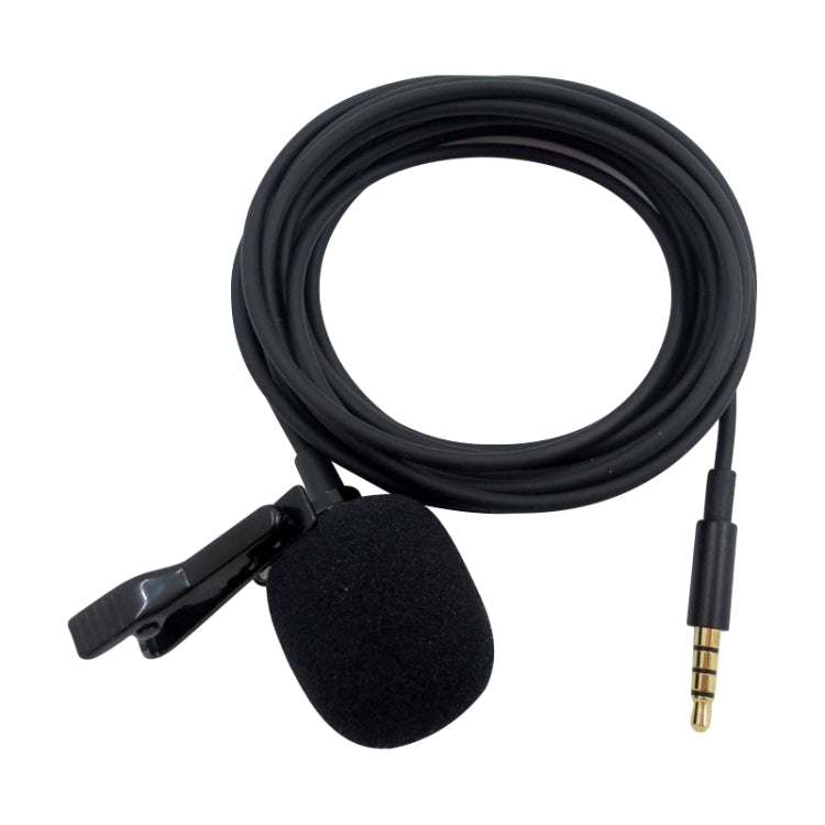ZS0154 Micrófono Lavalier para teléfono móvil con clip y lazo para grabación, longitud del cable: 2,5 m, 2.5m