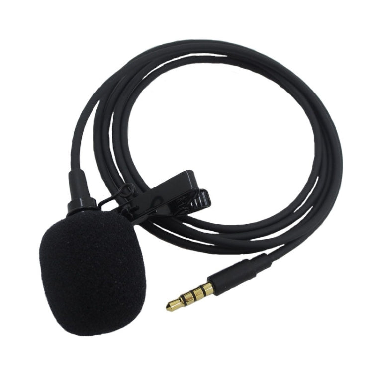 ZS0154 Micrófono Lavalier para teléfono móvil con clip y lazo para grabación, longitud del cable: 2,5 m, 2.5m