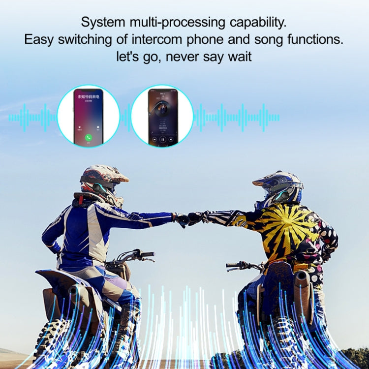 Hysnox HY-02 Bluetooth 5.0 Auriculares para casco de motocicleta 2000M Auriculares intercomunicadores para 6 conductores