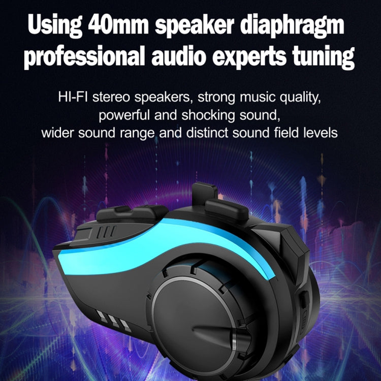 Hysnox HY-02 Bluetooth 5.0 Auriculares para casco de motocicleta 2000M Auriculares intercomunicadores para 6 conductores