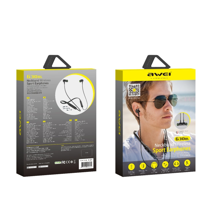 Awei G30BL Auricular estéreo deportivo inalámbrico Bluetooth montado en el cuello