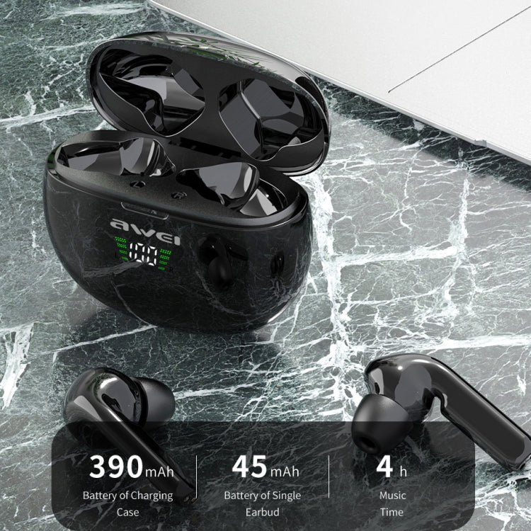 awei T15P Bluetooth V5.0 TWS Ture Auriculares inalámbricos deportivos con pantalla LED y estuche de carga, T15P
