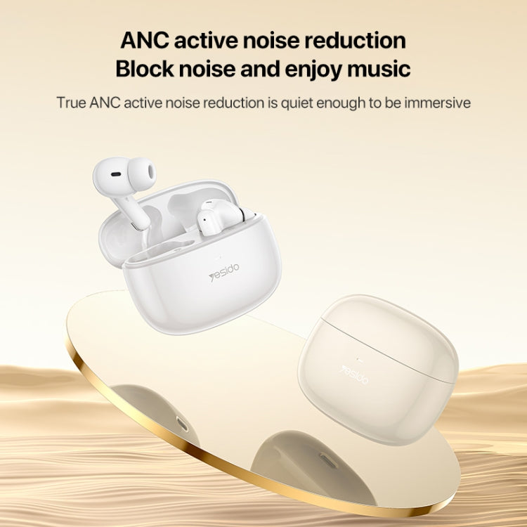 Auriculares inalámbricos Bluetooth TWS inteligentes con reducción de ruido dual Yesido TWS28 ANC+ENC, TWS28 Beige, TWS28 White