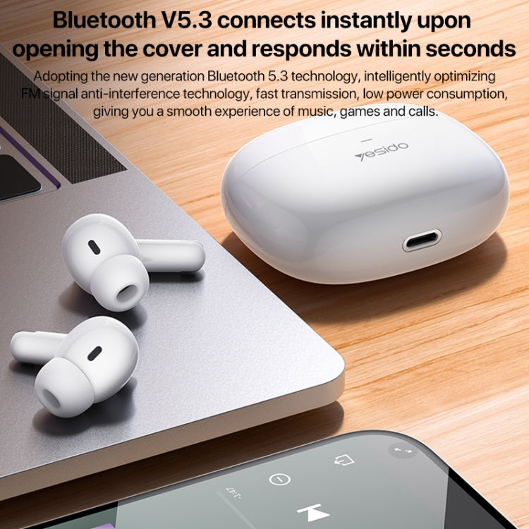 Auriculares inalámbricos Bluetooth TWS inteligentes con reducción de ruido dual Yesido TWS28 ANC+ENC, TWS28 Beige, TWS28 White
