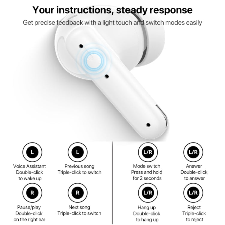 Auriculares inalámbricos Bluetooth TWS inteligentes con reducción de ruido dual Yesido TWS28 ANC+ENC, TWS28 Beige, TWS28 White