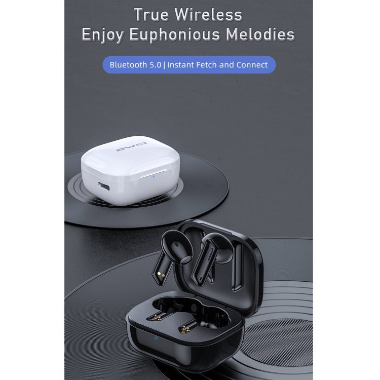 Awei T36 Bluetooth 5.0 verdadero auricular inalámbrico estéreo Bluetooth, T36(White), T36(Black)