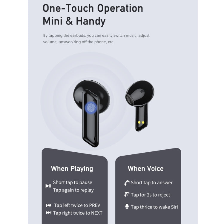 Awei T36 Bluetooth 5.0 verdadero auricular inalámbrico estéreo Bluetooth, T36(White), T36(Black)