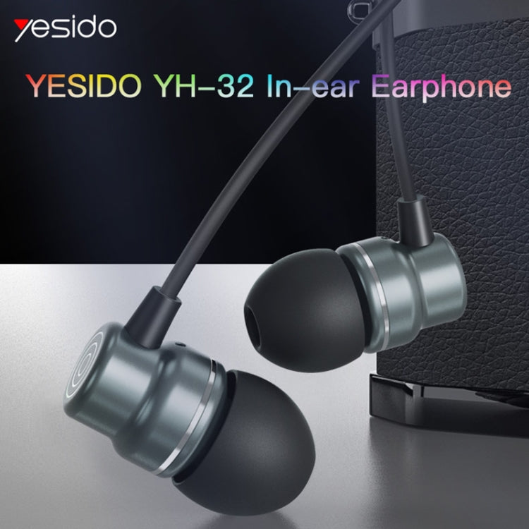 Yesido YH32 Auricular intrauditivo con cable de 3,5 mm, Longitud: 1,2 m, YH32