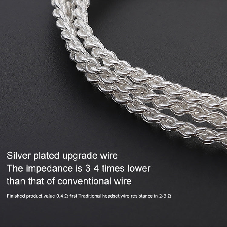 Cable de actualización chapado en plata TRN, Cable de auriculares con conexión A2DC para auriculares TRN V10 V20, A2DC