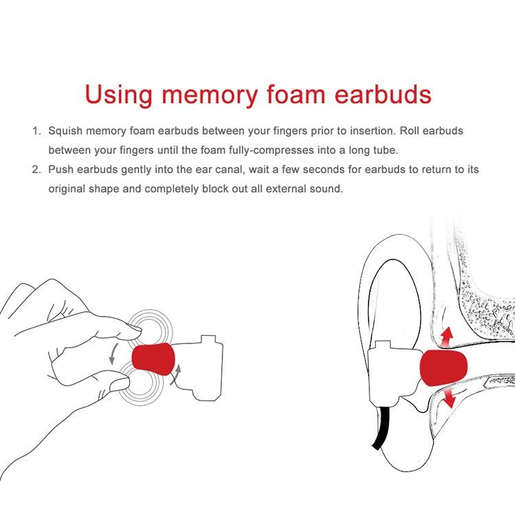Tapón para los oídos de espuma viscoelástica de silicona para auriculares TRN