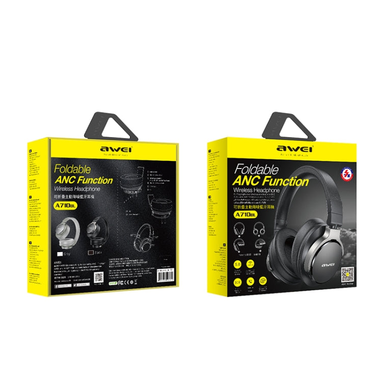 Awei A710BL Auriculares inalámbricos Bluetooth con cancelación de ruido ANC plegables, A710BL