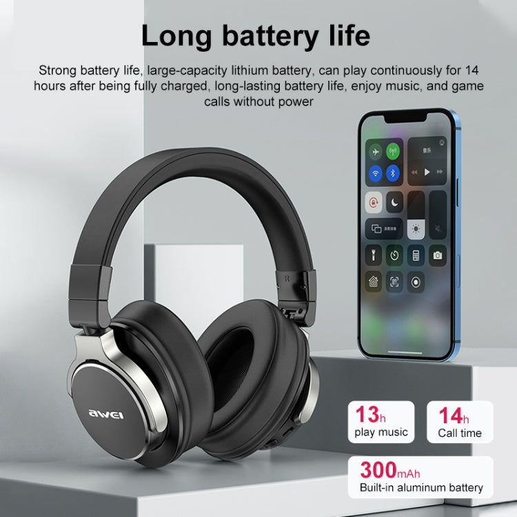 Awei A710BL Auriculares inalámbricos Bluetooth con cancelación de ruido ANC plegables, A710BL