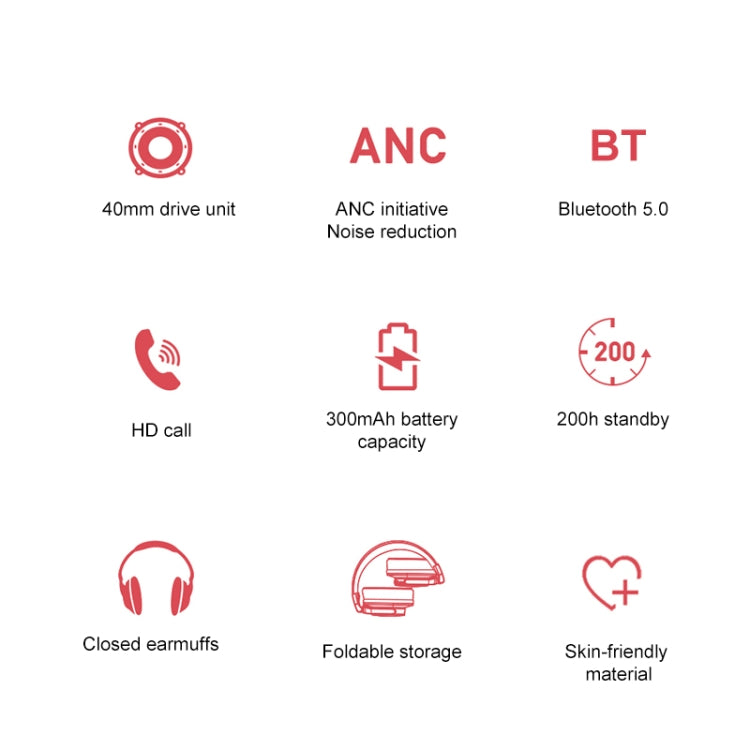 Awei A710BL Auriculares inalámbricos Bluetooth con cancelación de ruido ANC plegables, A710BL
