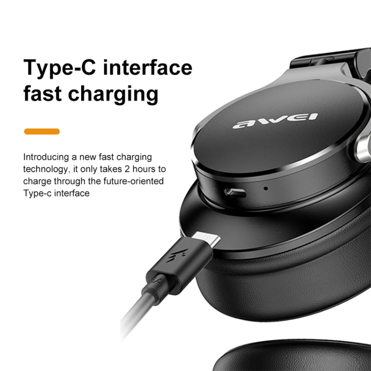 Awei A710BL Auriculares inalámbricos Bluetooth con cancelación de ruido ANC plegables, A710BL
