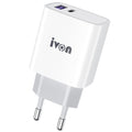 IVON AD52 18W USB-C / Type-C + USB Doble Puerto PD Carga Rápida